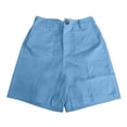 thumbnail image 6 of Bermuda Shorts for Women Knee Length Elastic High Waist Wide Straight Leg Dressy Casual Office Work Shorts with Pockets, 6 of 6