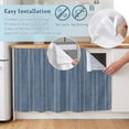 thumbnail image 5 of Denim Blue Striped Cabinet Curtains for Kitchen 10"W x 11"L, Coastal Grandma Farmhouse Rustic Linen Texture Under Sink Skirt Magic Tape Short Curtain Decorative Privacy Panel for Bathroom Laundry, 5 of 9