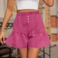 thumbnail image 2 of fatyb Women's Flowy Shorts Ruffle Hem Wide Leg Shorts Elastic Waist Lightweight Casual Summer Shorts, 2 of 7