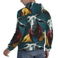 thumbnail image 6 of Fotbe Men's Hoodie with Surrealist Goat Pattern - Kangaroo Pocket Pullover Hooded Sweatshirt, Perfect for Daily Wear, Travel, and Home-Small, 6 of 7
