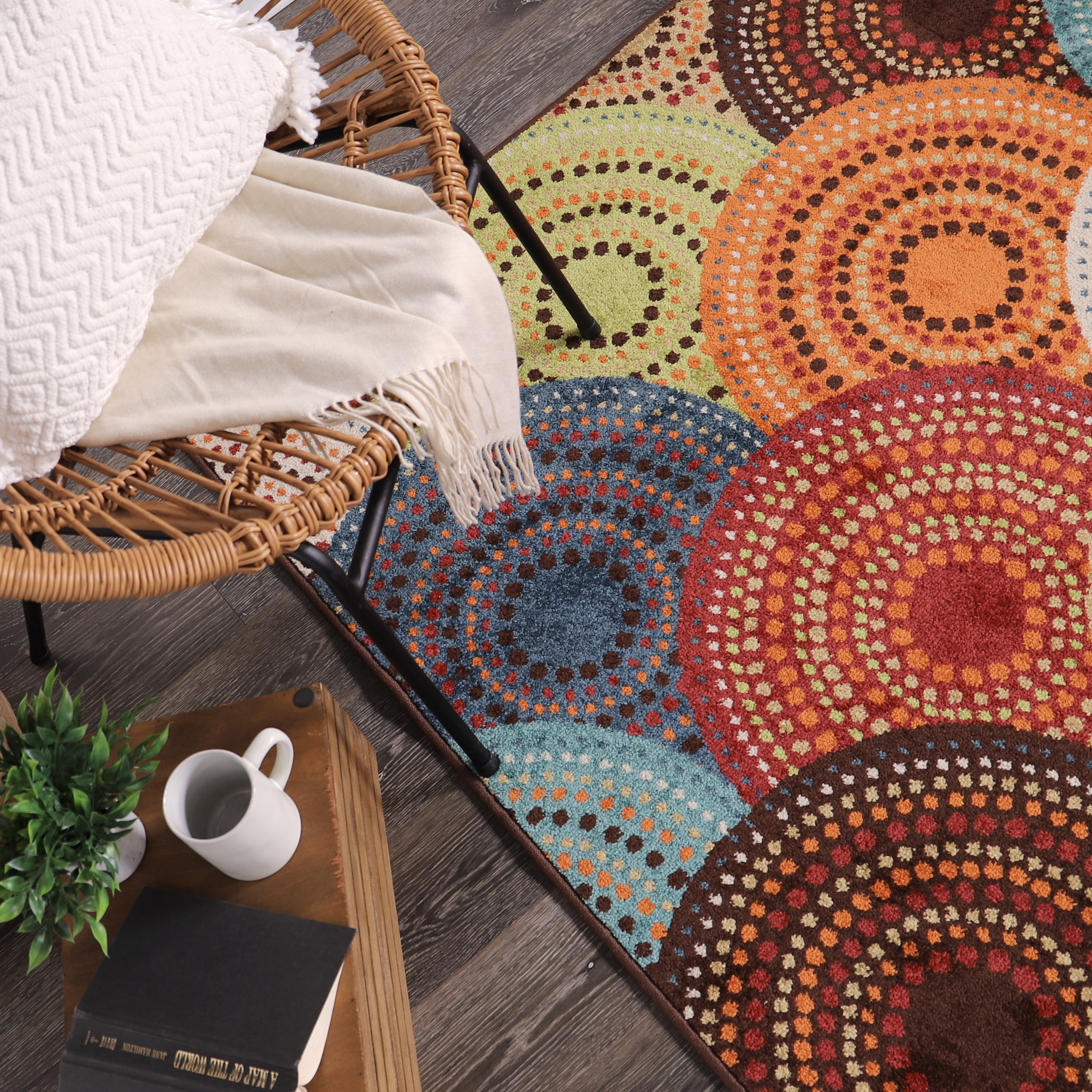 Gardens Bright Dotted Circles Area Rug
