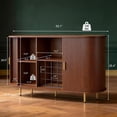 thumbnail image 2 of 55" Wine Bar Cabinet with Storage, Fluted Liquor & Coffee Bar Cabinet with Wine Rack and Glass Holder, Buffet Sideboard with LED Lights for Home Kitchen Living Dining Room (Walnut), 2 of 7