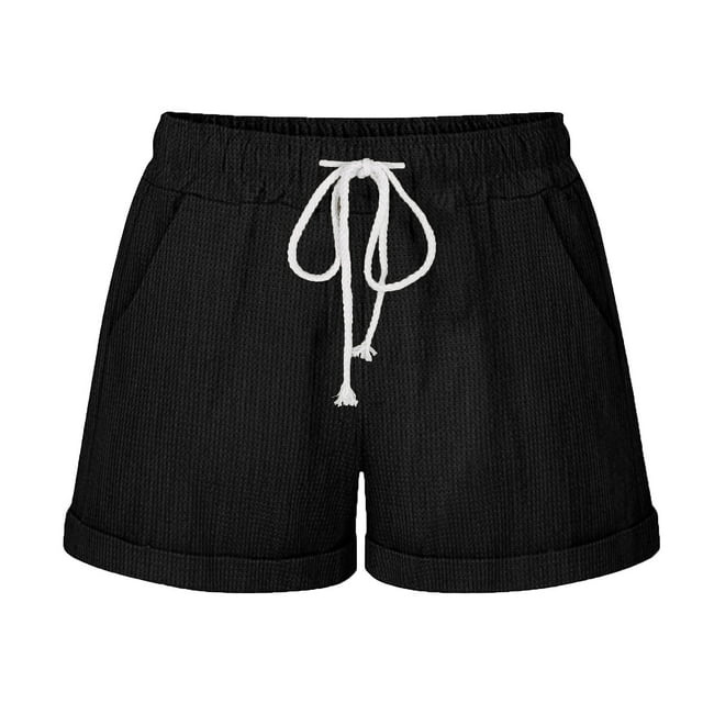 Chbgutlmr Womens Shorts Summer Casual Loose Drawstring Waisted Lightweight Beach Vacation Shorts Pockets