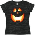 thumbnail image 3 of Inktastic Toothy Grin Pumpkin Face in Orange Glow Women's T-Shirt, 3 of 5