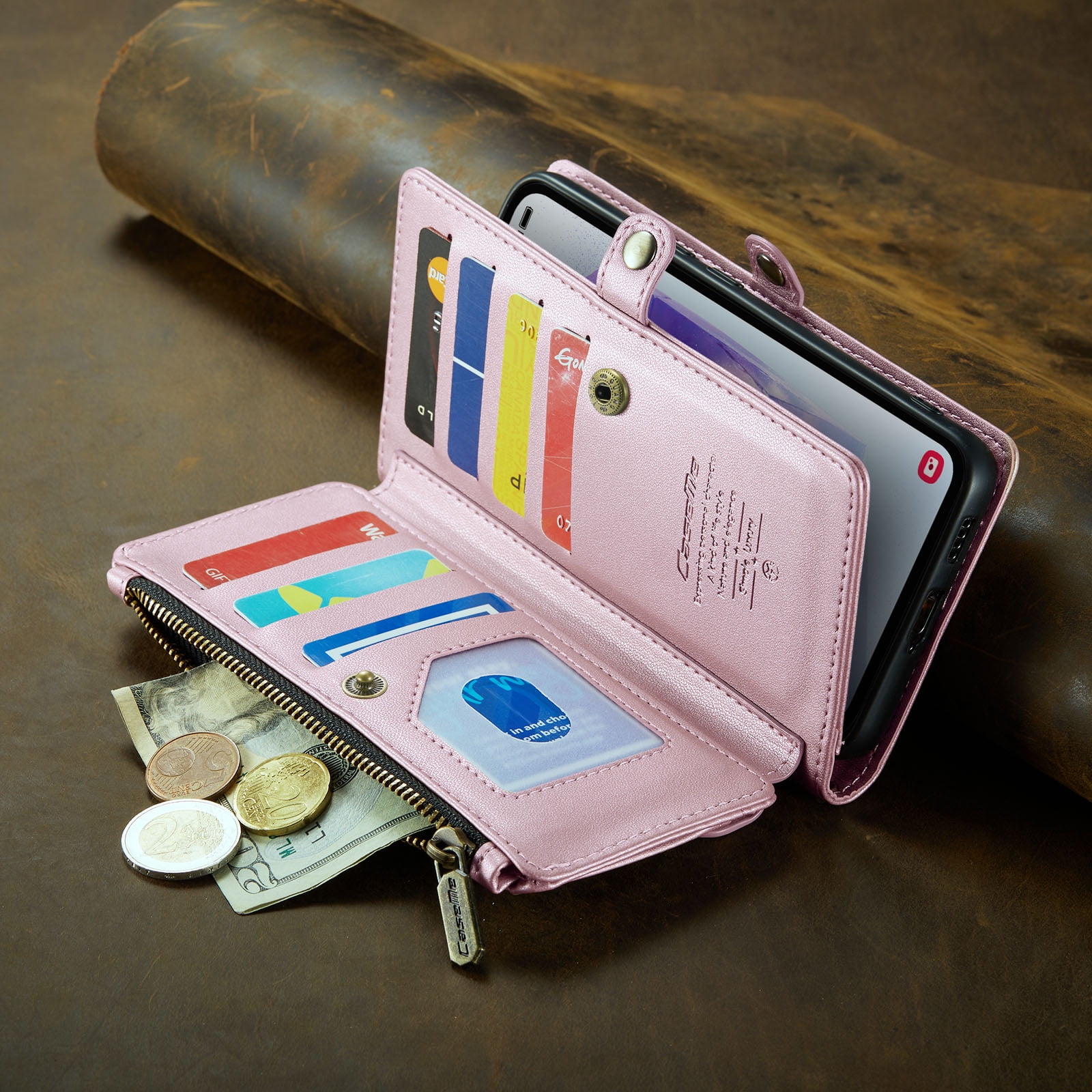 TECH CIRCLE Wallet Phone Case for Samsung Galaxy A54 5G (6.4") 2023 - Stylish Crossbody Phone Case with Shoulder/Wrist Straps, Lightweight PU Leather Cover with Card Slots & Pocket, Pink