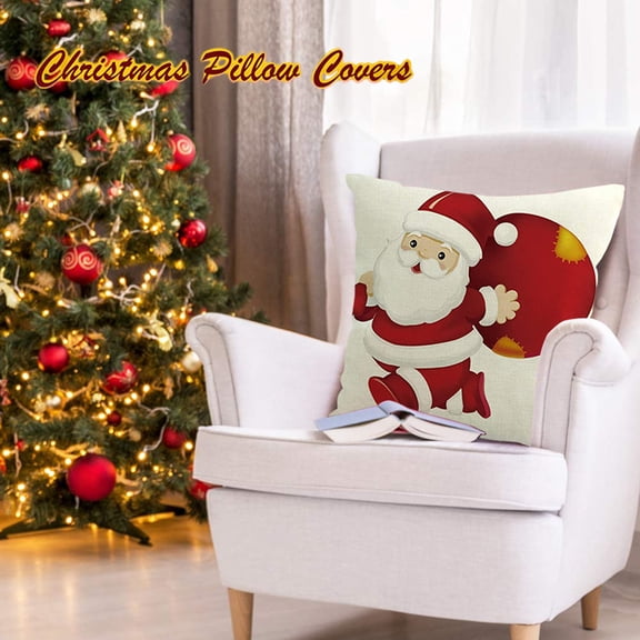 Hwkond Large Throw Pillows Covers 1 Pcs Christmas Pillowcase Throw Covers Snow Soft Decorative Pillowcase,(Up to 25% Off)Red