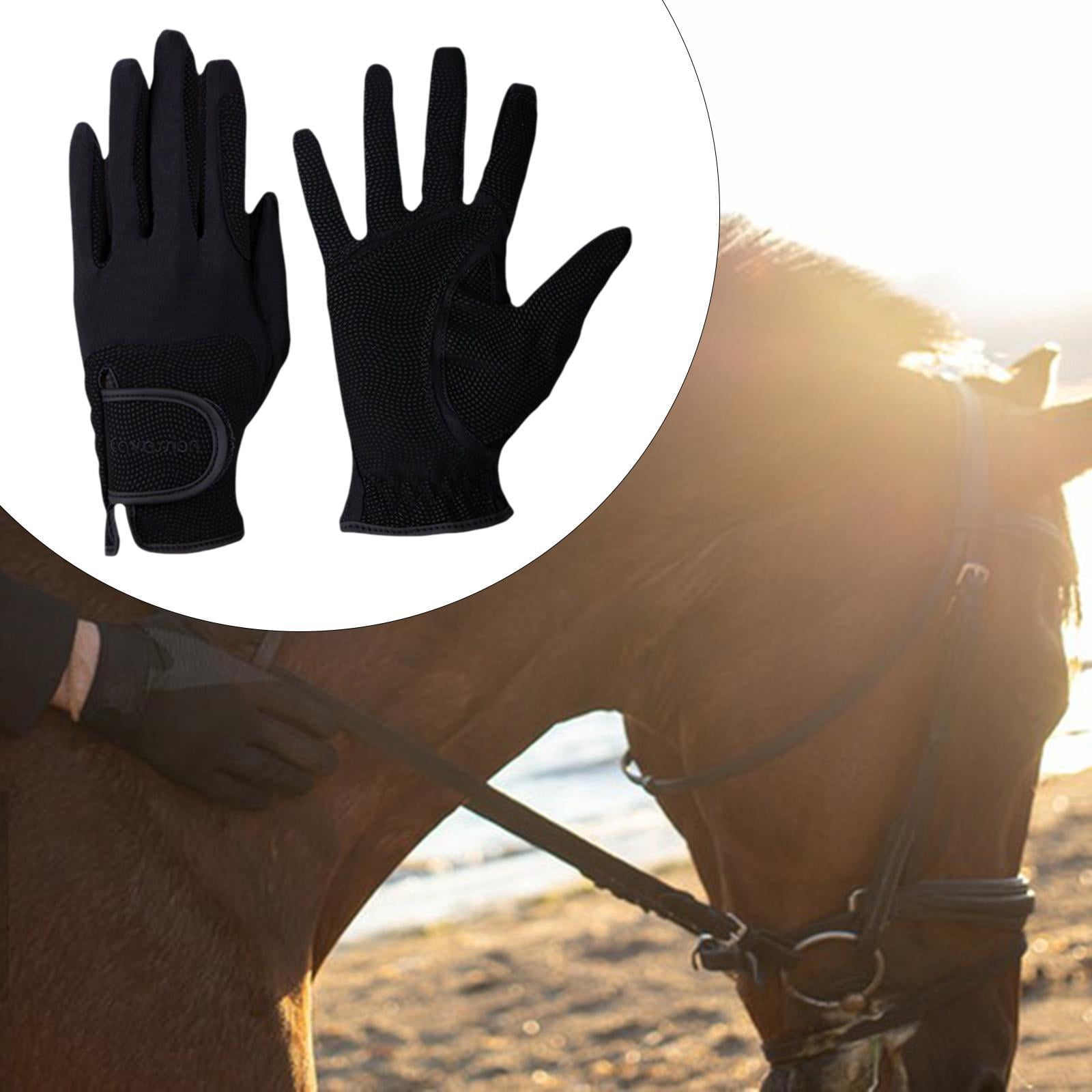 Wswqop Horse Riding Gloves Equestrian Gloves Men Women Adults Elastic Nonslip Horseback XS