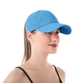 thumbnail image 5 of Women's Ponytail Baseball Cap, Quick Drying Adjustable Sport Hat with Mesh Back, Sun Protective Running Workout Cap for Outdoor Activities-Sky Blue, 5 of 8