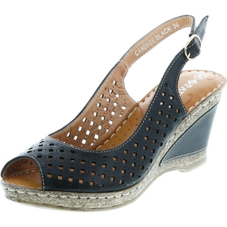 

PATRIZIA Women s Candace Wedge Sandals Black 37