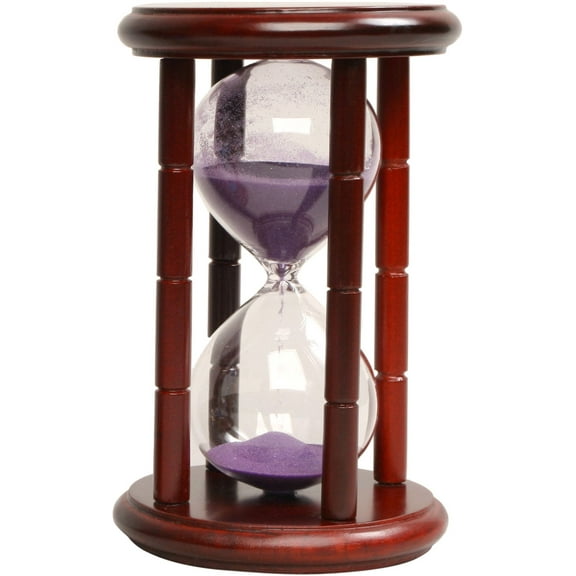 15 Minute Sand Timer Purple Sand, Cherry Stand 6.5-Inch
