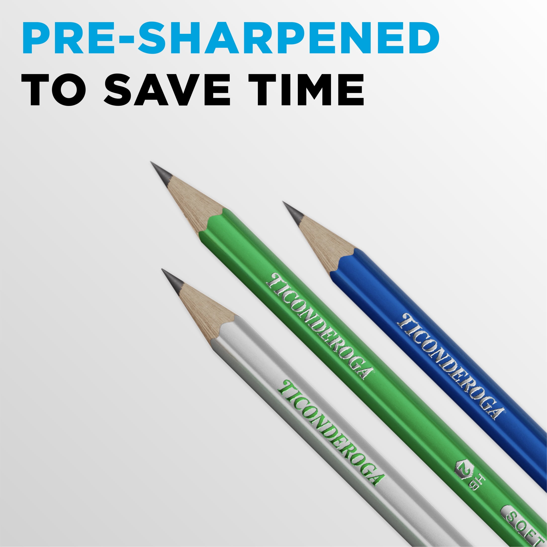 Ticonderoga Wood Pencils, Presharpened, #2 HB .3 mm Lead, Metallic Assorted, 12 Count