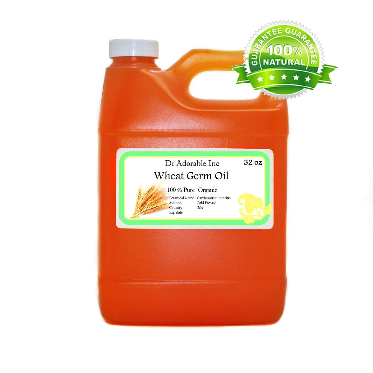 Dr. Adorable - Unrefined Wheat Germ Oil 100% Pure Organic Cold Pressed Extra Virgin - 32 oz