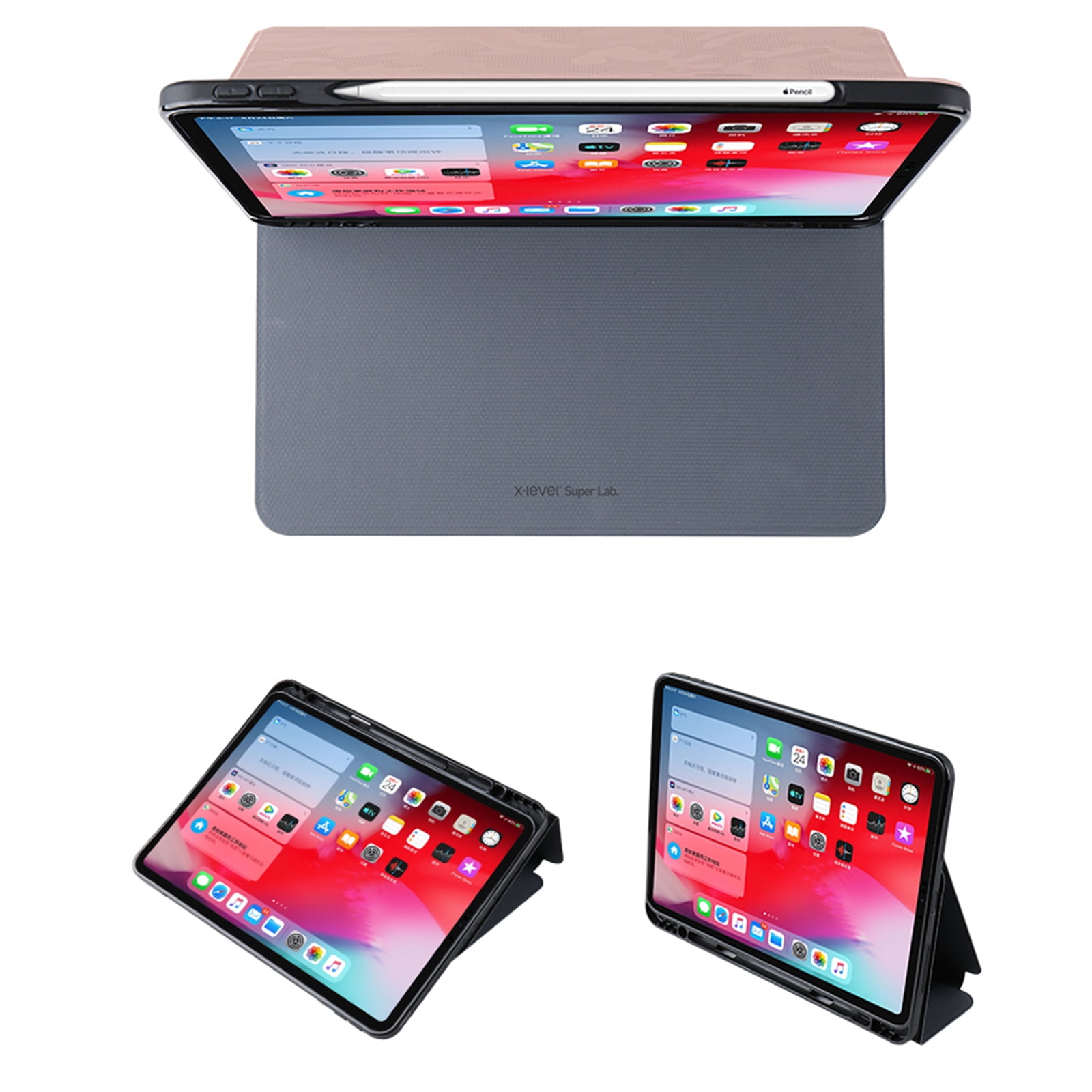 Dteck Case for iPad (A16) 11th Generation 2025 /iPad 10th Generation 10.9-inch 2022, Built-in Screen Protector, Supports Pencil Pro/(USB-C), Auto Sleep/Wake, PU Leather Stand Protective Cover,Pink