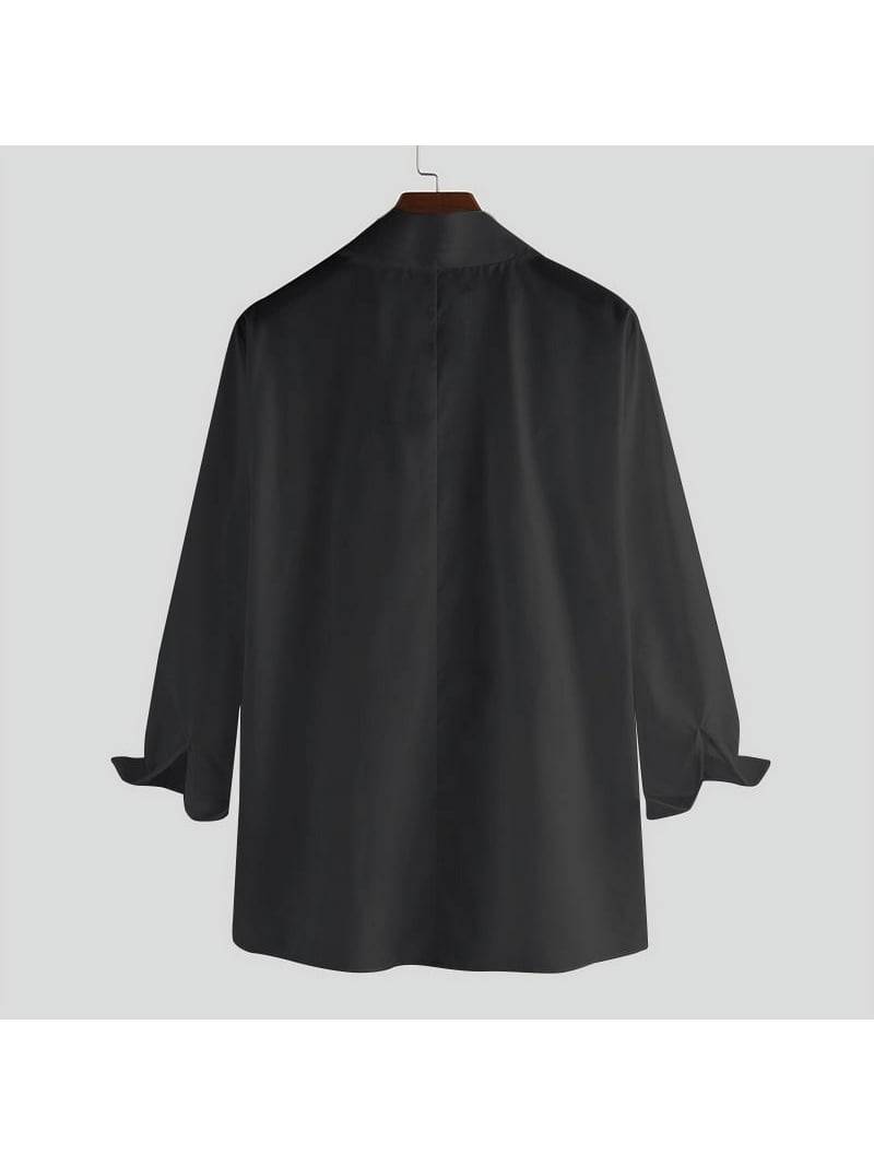 Mens Long Sleeve Japanese Style Yukata Shirts Casual Formal Party