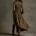 thumbnail image 3 of Women s Long Sleeve Plaid Button Down Maxi Shirt Dress Multiple Color Options Flowy Full Length Skirt Side Pockets Collared Neckline Fabric Casual Fall (No belt), 3 of 4