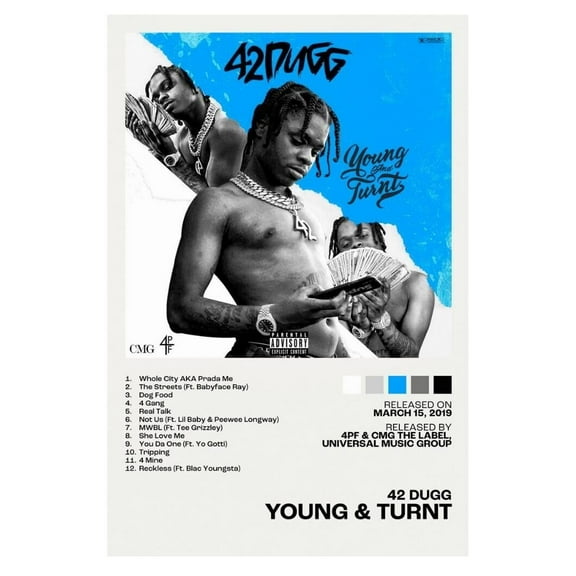 42 Dugg Young And Turnt Canvas Art Poster And Wall Art Picture Print Modern Family Bedroom Decor Posters