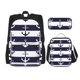 thumbnail image 1 of Disketp Anchors Mochila Estampada de Gran Capacidad con Lonchera y Estuche, Set de 3 Piezas para Estudiantes, 1 of 7