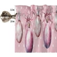 thumbnail image 3 of Pink Christmas Garland Window Valance for Kitchen Living Room, Pink Snowflake Jingle Balls Window Curtain for Bedroom Bathroom, Pink Window Valance Rod Pocket Window Treatment, 54" W x 18" L, 3 of 6
