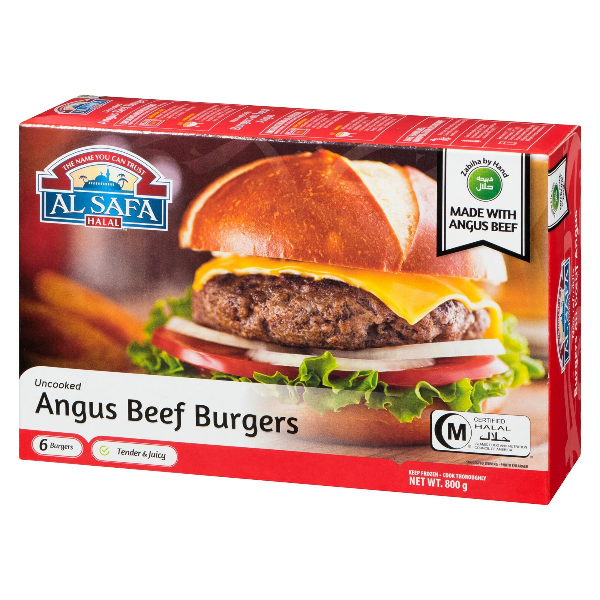Al Safa Halal Uncooked Angus Beef Burger, 800 g