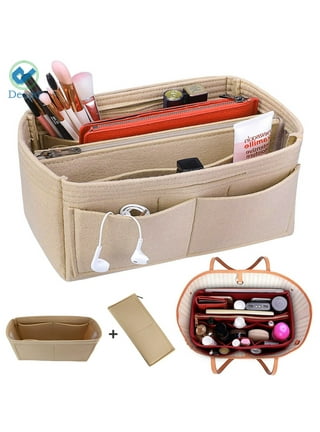 LEXSION Felt Purse Bag Organizer Insert with zipper Bag Tote Shaper Fit  Speedy Neverful PM MM 8021 Beige XL 