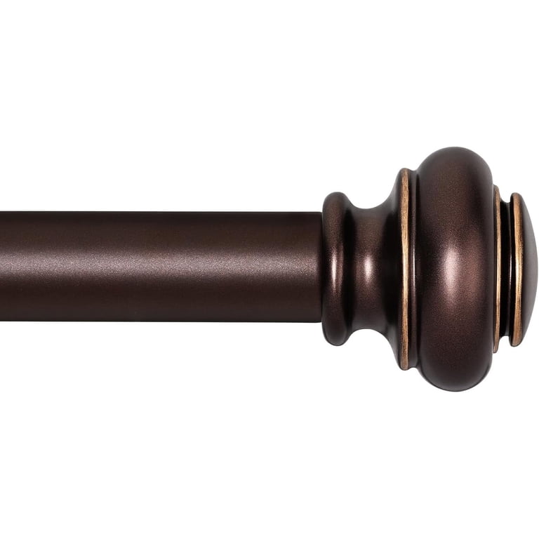 Adjustable Gold Curtain Rod 48 To 84 Inches - 1 Inch Heavy Duty All Metal Rod, Seamless Design, For Indoor/Outdoor