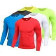thumbnail image 5 of Mens Quick Dry Fitness Compression Long Sleeve Runnning Shirt Baselayer Body Under Shirt Tight Sports Gym Wear Top Shirt, 5 of 6