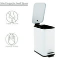 thumbnail image 5 of Bath Bliss Slim 1.3 gal Iron Step Pedal Bathroom Wastebasket with Soft Close Lid, White, 5 of 9