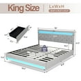 thumbnail image 2 of King Size Bed Frame with 4 Storage Drawers and 2 USB Ports, Platform Bed with LED Light, Modern Upholstered Headboard, No Box Spring Needed, 2 of 7