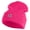 Magenta, variant on Small Silver Star of David Iron on Patched 12 Inch Long Knitted Beanie - Black OSFM