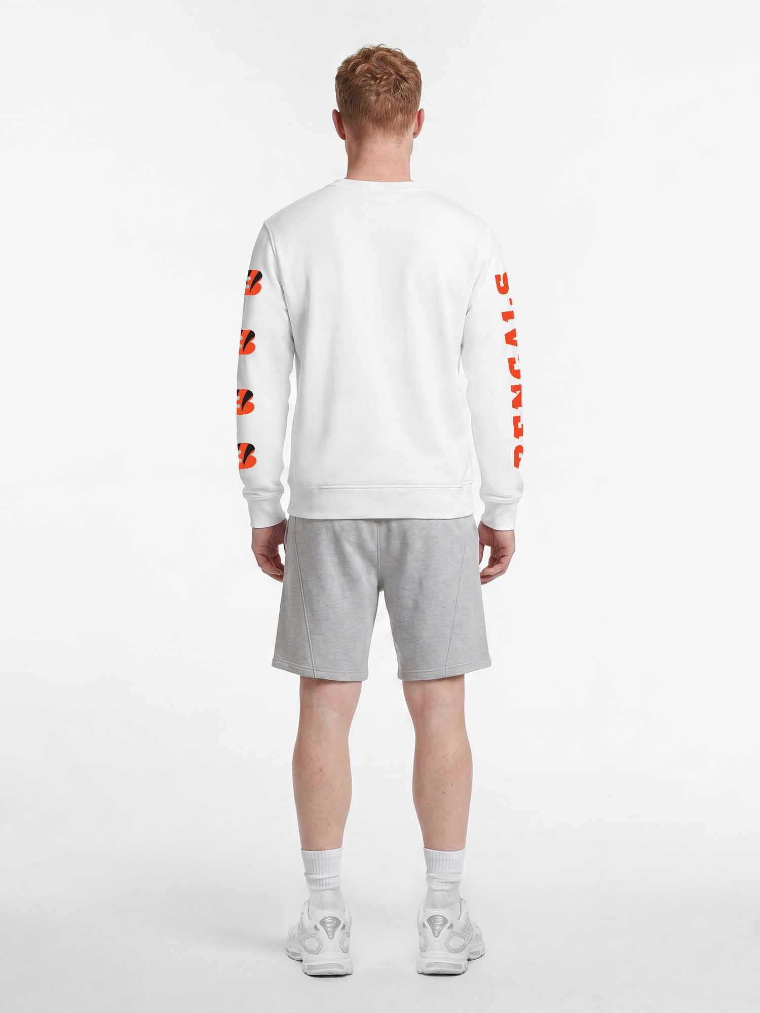 Cincinnati Bengals Reebok Mens White Crew Sweatshirt