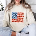 thumbnail image 2 of Floral American Flag Sweatshirt for Women - USA Patriotic Stars & Stripes Pullover Top - 4th of July Red White Blue Cozy Graphic Shirt, 2 of 7