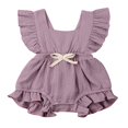 thumbnail image 2 of Newborn Baby Girl Ruffle Solid Color Romper Bodysuit 0-24 Months, 2 of 4