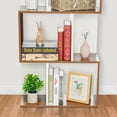 thumbnail image 7 of Wooden Bookcase, Freestanding Decorative Storage Shelves, Room Divider Display Shelf, 4-Tier Bookshelf, Walnut&White, 7 of 7