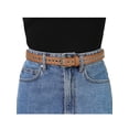 thumbnail image 4 of INSPIRE CHIC Women Grommet PU Leather Belt Metal Pin Buckle Skinny Plus Size Waist Belts for Jeans Dress 104cm/41" Brown, 4 of 4