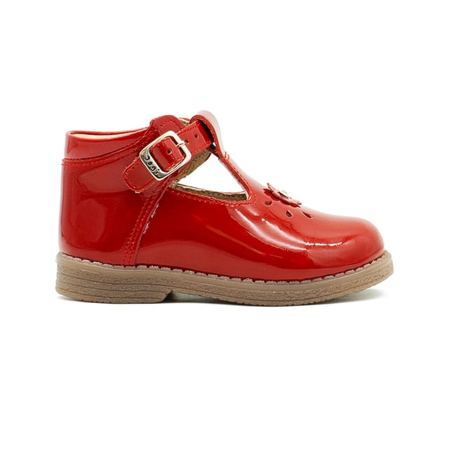 Zapato Dogi Para Niña Soporte Arco Transpirable Charol Piel rojo 16