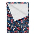 thumbnail image 2 of Cars Soft Flannel Fleece Throw Blanket, Vintage Racing Cars on Blue Stripes with Checkered Flags Automobile Sports, Cozy Plush for Indoor and Outdoor Use, 50" x 60", Navy Blue Red Black, by Ambesonne, 2 of 5