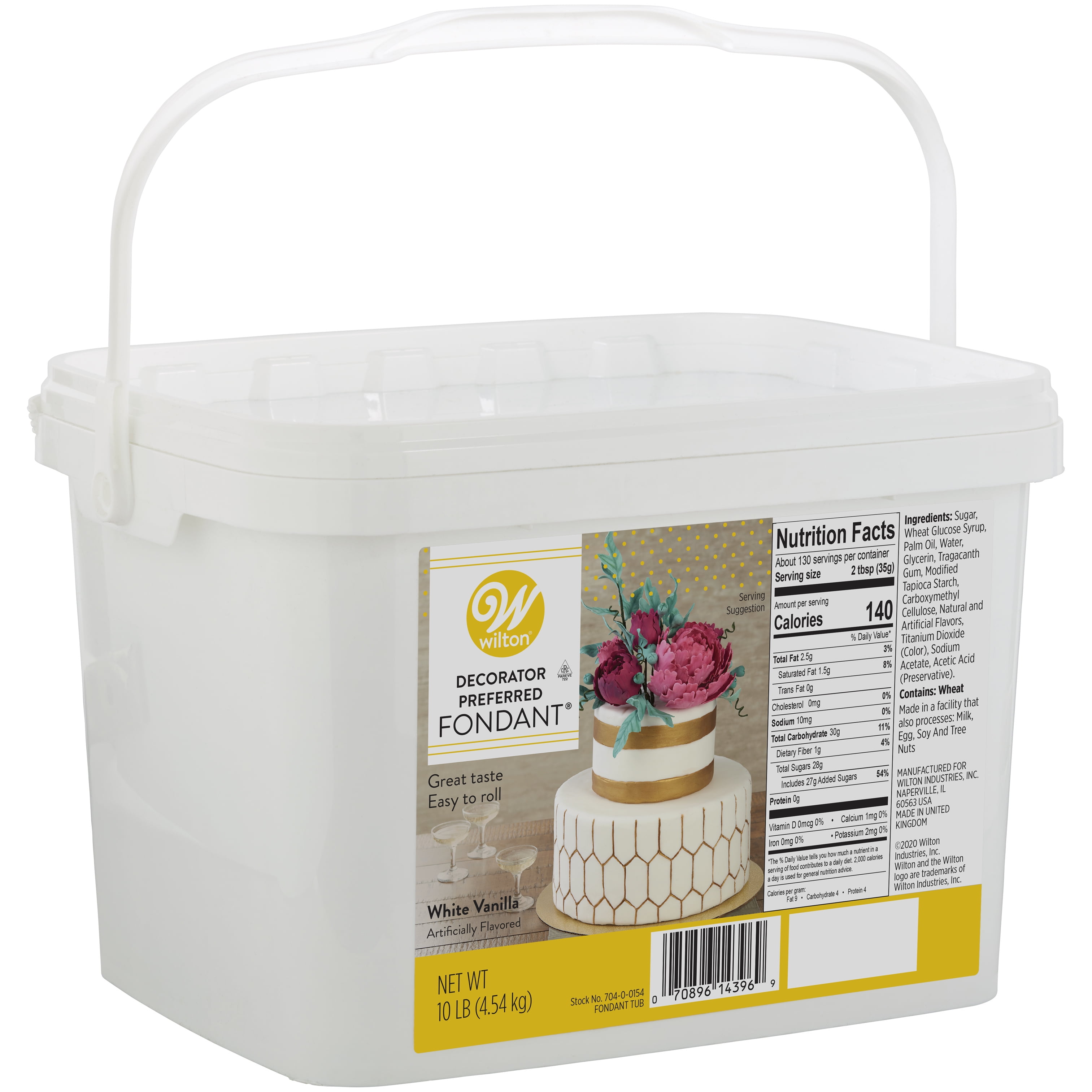(2 pack) Wilton Decorator Preferred White Vanilla-Flavored Fondant, 10 lb. Tub
