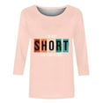 thumbnail image 5 of I'm Not Short I'm Fun Sized T-Shirts for Women Casual Crew Neck 3/4 Sleeve Blouses Funny Letter Print Tee Shirt Tops, 5 of 5