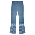 thumbnail image 4 of Angala Toddler Girls Denim Pants Graphic Flared Leg Jeans With Lace Trim Fall Casual Girls Trousers Size 2-3 Years, 4 of 9