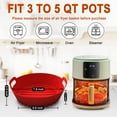 thumbnail image 5 of Air Fryer Silicone Liners 2 Pack, Reusable Round Air Fryer Basket Liners for 3-5 QT, 7.8 Inch Air Fryer Silicone Baking Tray for Oven Microwave Pot Accessories (Red+Black), 5 of 8