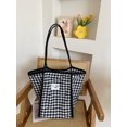 thumbnail image 1 of JennyShop Bolsa De Hombro Plaid, Bolsa De Comunicación De Gran Capacidad, Bolsa De Tote, Bolsa De Cloth De Doble Capa Ligera, Bolso De Estudiante Universitario, 1 of 9