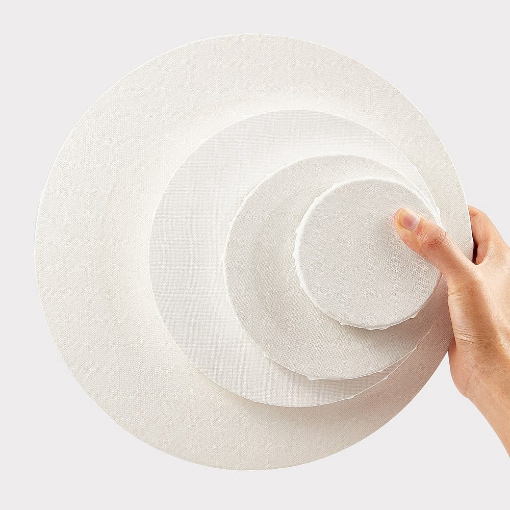4 Packs Canvas Panel 4 Size Painting Sketchpad Round Sketchpad Drawing Board for Painting Craft Drawing