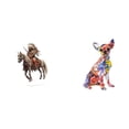 thumbnail image 1 of Adorno de mesa de cachorro caballero acrílico, centro de mesa, multicolor, coleccionable, escultura realista de animal, decoración para el hogar,, 1 of 8