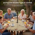 thumbnail image 3 of Round Outdoor Tablecloth with Umbrella Hole and Zipper, Rose Bud Flowers Tablecloth with Elastic Waterproof, Vintage Cottagecore Farmhouse Florals Patio Table Covers for 31" - 35" Picnic Pool Tables, 3 of 9