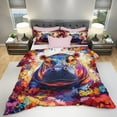 thumbnail image 3 of 3 Pieces Duvet Cover Set-Abstract 3D Pygmy Hippo- 3D Print Bedding 1 Duvet Cover 2 Pillowcases Natural Animals Comforter Set Soft Breathable for Boys Girls Children Natural Theme Duvet Set 2B53ANI7, 3 of 6
