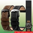 thumbnail image 2 of Correa de reloj para reloj Timex de piel de vaca para hombre, serie T49905, T49963 y T49953, correa de reloj para hombre de piel de vaca, no lisa, color marrón, 20 mm, 2 of 5