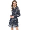 thumbnail image 1 of INSPIRE CHIC Robe en Mousseline à Taille Smockée à Imprimé Floral Vintage pour Femme, 1 of 6