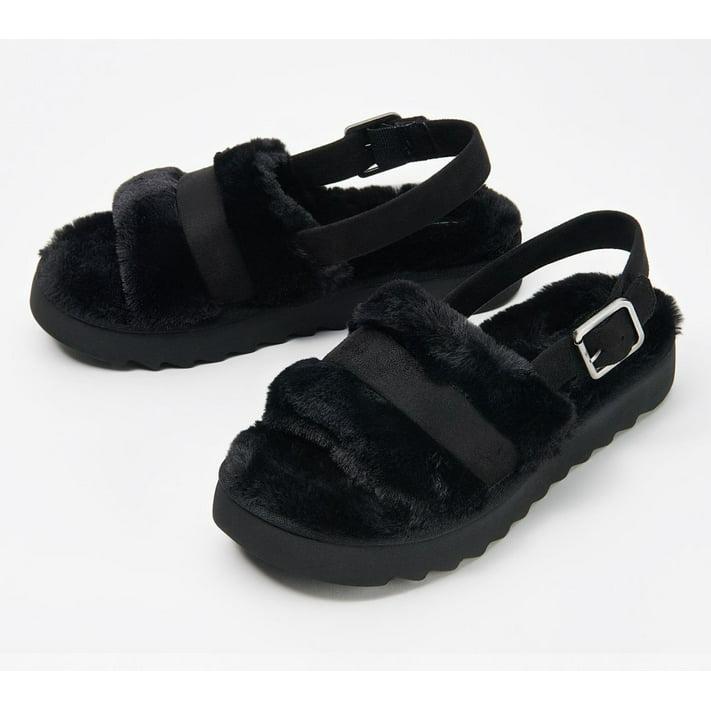 Koolaburra UGG Adjustable Slide Sandals Fuzz'd Out Women's A470395 ...