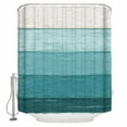 thumbnail image 2 of Teal Ombre Bathroom Curtain 72 Inch Shower Stall Curtain with Hooks, Farmhouse Vintage Wooden Striped Waterproof Polyester Bath Curtain Washable Bathtub Curtain 36''x 72'', 2 of 6