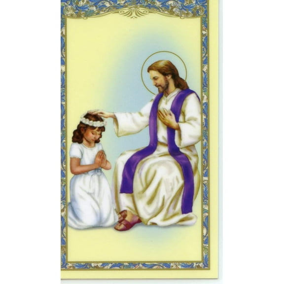 An Act of Contrition (girl) holy card - laminated - Pack of 25